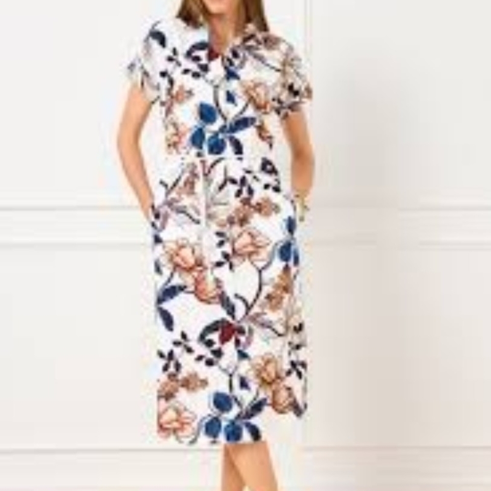 Talbot's Floral Print Midi Dress with Pockets